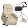 vidaXL Fauteuil inclinable Cr&egrave;me Tissu