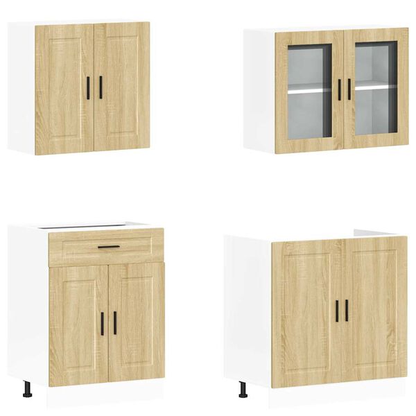 vidaXL Ensemble de 4 meubles de cuisine "Porto" en ch&ecirc;ne Sonoma