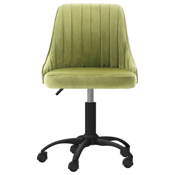 vidaXL Chaise pivotante de salle &agrave; manger Vert clair Velours