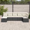 vidaXL Ensemble de canap&eacute; de jardin avec coussin 7 pcs Noir Poly rotin