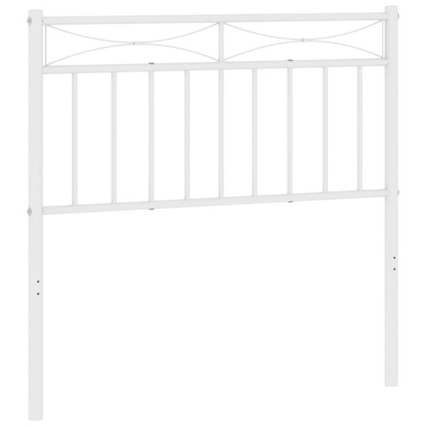 vidaXL T&ecirc;te de lit de remplacement m&eacute;tal blanc 90 cm