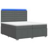 vidaXL Lit boxspring LED avec matelas Gris fonc&eacute; 200 x 200 cm Tissu