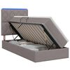 vidaXL Lit de rangement LED avec matelas Taupe 90 x 200 cm Tissu
