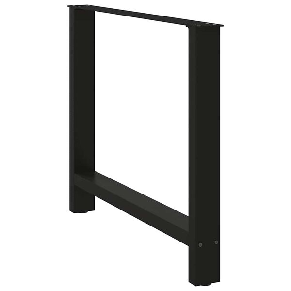 vidaXL Pieds de table &agrave; manger Noir 2 pi&egrave;ces 90 x (72-73) cm Acier