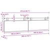 vidaXL T&ecirc;te de lit suspendue Uni Gris Vert Clair 210 x 55 x 5 cm