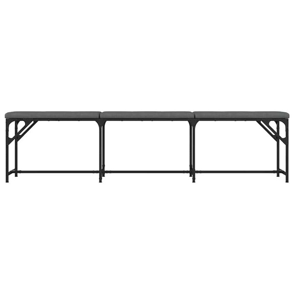 vidaXL Banc &agrave; manger gris fonc&eacute; 186x32x45 cm acier et tissu