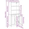 vidaXL Haut Armoire Ch&ecirc;ne noir 69,5 x 34 x 180 cm Bois d'ing&eacute;nierie