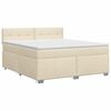 vidaXL Lit boxspring avec matelas Cr&egrave;me 140 x 200 cm Tissu