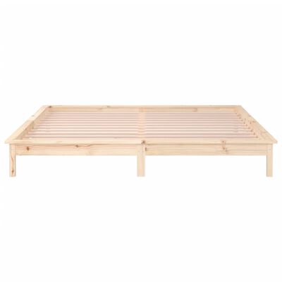 vidaXL Cadre de lit à LED sans matelas 120x200 cm bois massif