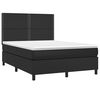 vidaXL Sommier &agrave; lattes de lit avec matelas Noir 140x190 cm Similicuir