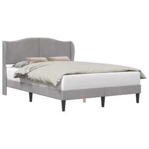 vidaXL Cadre de lit avec t&ecirc;te de lit Gris clair 140 x 190 cm Velours