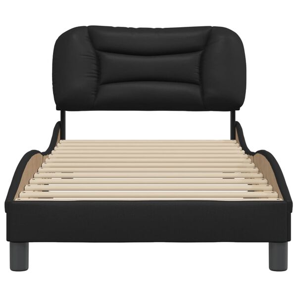 vidaXL Cadre de lit sans matelas Hvar noir 90x190 cm similicuir