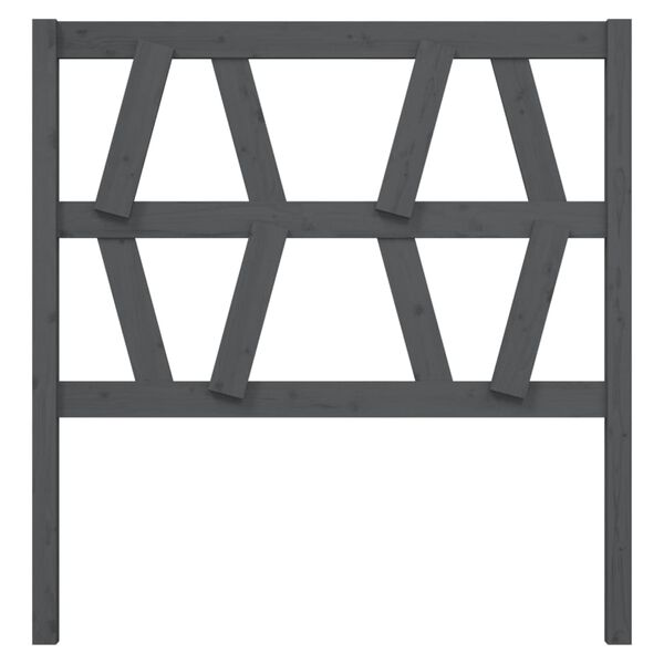 vidaXL T&ecirc;te de lit Gris 81x4x100 cm Bois massif de pin