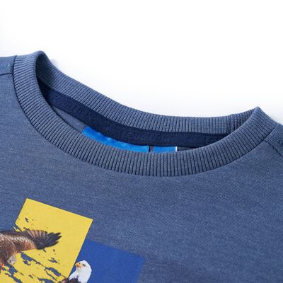 T-shirt enfants manches longues mélange bleu 92