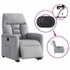 vidaXL Fauteuil inclinable &eacute;lectrique gris clair tissu