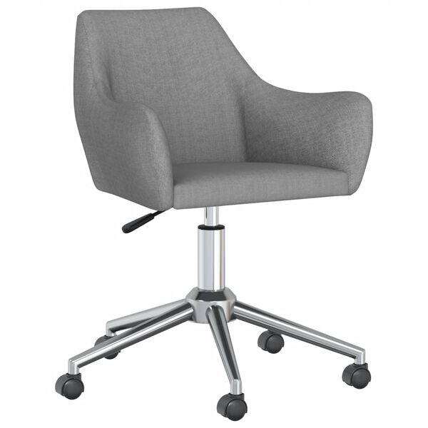 vidaXL Chaises pivotantes &agrave; manger lot de 2 Gris clair Tissu