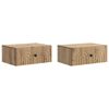 vidaXL Cabinet de chevet mural 2 pc Ch&ecirc;ne artisanal 49 x 34,5 x 20 cm