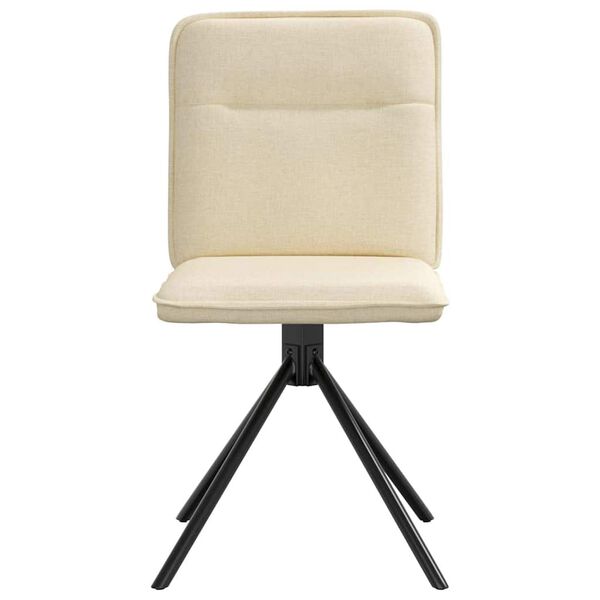 vidaXL Chaises &agrave; manger lot de 2 cr&egrave;me tissu