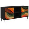 vidaXL Meuble TV BONN 102 x 33 x 51 cm Ch&ecirc;ne noir Bois d'ing&eacute;nierie