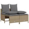 vidaXL Salon de jardin avec coussins 4 pcs beige r&eacute;sine tress&eacute;e