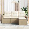 vidaXL Ensemble de Canap&eacute;s avec coussin 4 pcs Beige polyrotin