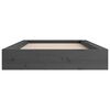 vidaXL Cadre de lit sans matelas gris 135x190 cm bois massif
