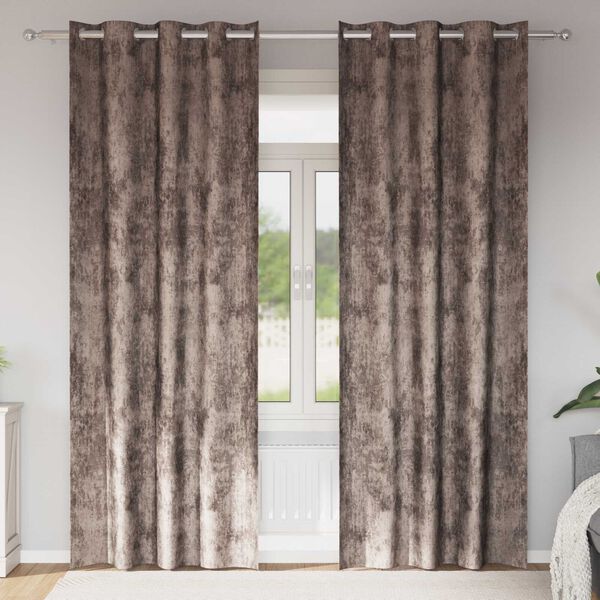 vidaXL Rideaux en velours 2 pcs Cappuccino 260 x 140 cm Velours