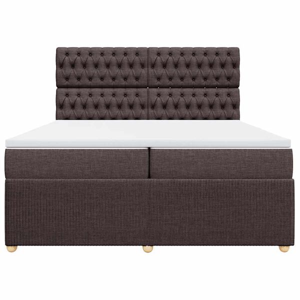 vidaXL Sommier &agrave; lattes de lit avec matelas Marron fonc&eacute; 200x200 cm