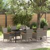vidaXL Ensemble de salle &agrave; manger pour jardin 7 pcs Gris polyrotin