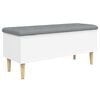 vidaXL Banc de rangement blanc 102x42x46 cm bois d'ing&eacute;nierie