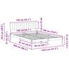 vidaXL Cadre de lit Marron et noir 140 x 190 cm Bois massif en pin