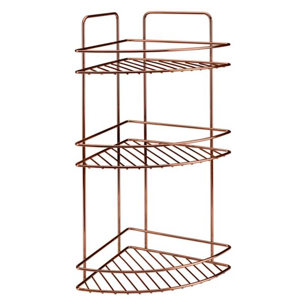 Metaltex &Eacute;tag&egrave;re de douche d'angle &agrave; 3 niveaux Cuivre