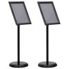 vidaXL Supports de posters 2 pc Noir 32,7 x 24 x 108 cm Aluminium