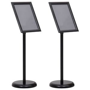 vidaXL Supports de posters 2 pc Noir 32,7 x 24 x 108 cm Aluminium