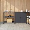 vidaXL Ensemble de rangement cuisine avec &eacute;tag&egrave;re 2 pcs Anthracite