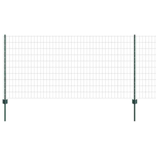 vidaXL Cl&ocirc;ture avec poteau Vert 1 x 25 m Acier et PVC