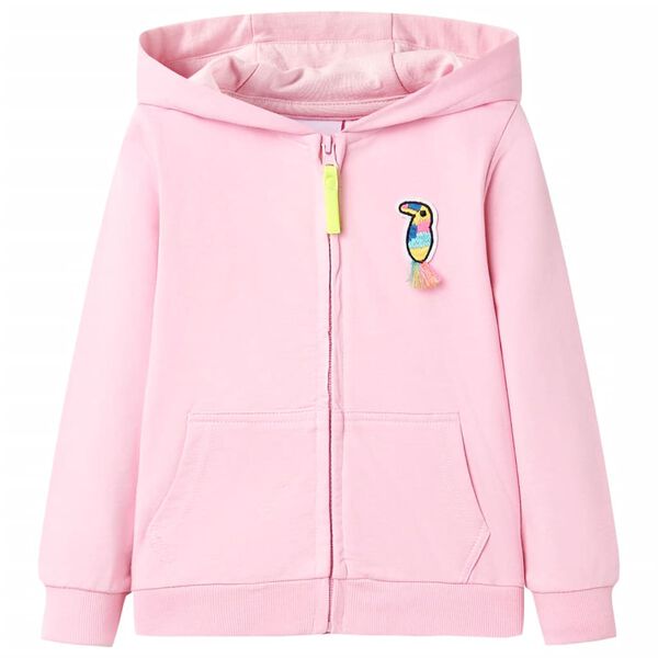 Sweatshirt &agrave; capuche avec fermeture &eacute;clair pour enfants rose vif 92