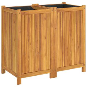 vidaXL Jardini&egrave;re avec doublure 84x42x75 cm bois massif d'acacia