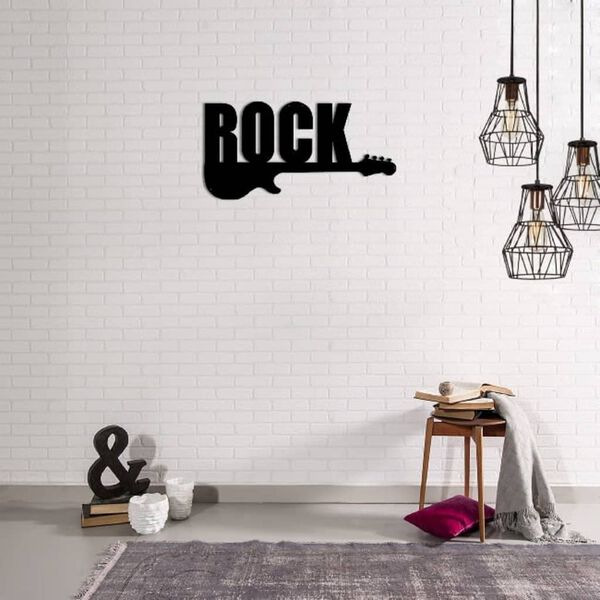 Homemania D&eacute;coration murale Mots 50x25 cm Acier Noir