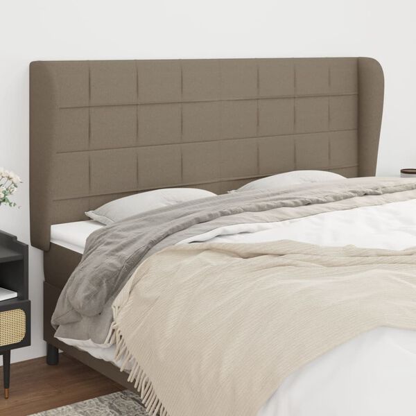 vidaXL T&ecirc;te de lit avec oreilles Taupe 183x23x118/128 cm Tissu