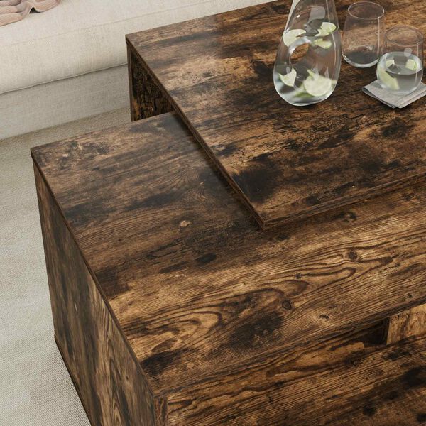 vidaXL Ensemble de tables basses 2 pcs Ch&ecirc;ne fum&eacute; Bois d'ing&eacute;nierie
