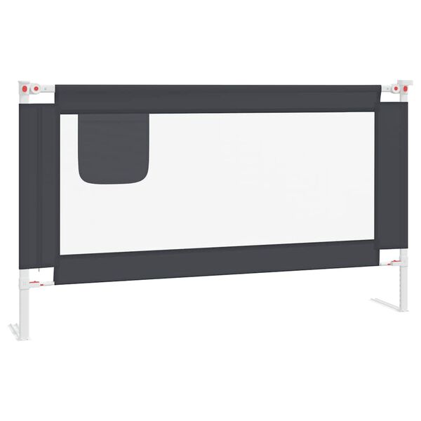 vidaXL Barri&egrave;re de s&eacute;curit&eacute; de lit d'enfant Gris fonc&eacute; 140x25 cm Tissu