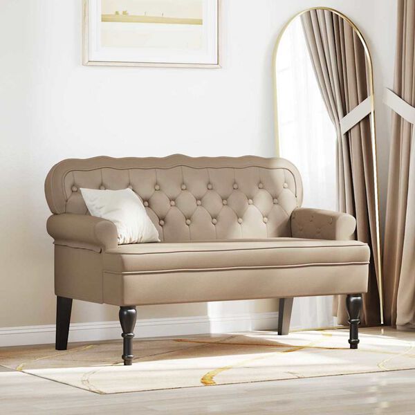 vidaXL Banc Chesterfield Cappuccino 119,5 x 64,5 x 75 cm