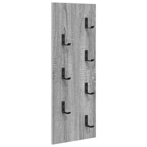 vidaXL Porte-manteau mural Montage mural Gris Sonoma 30 x 1,5 x 80 cm
