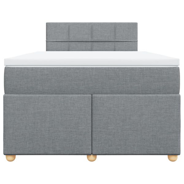 vidaXL Sommier &agrave; lattes de lit avec matelas Gris clair 120x200cm Tissu