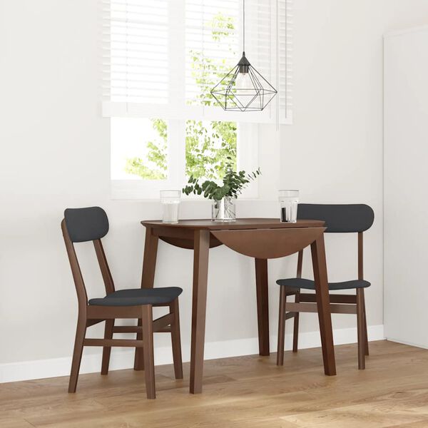 vidaXL Chaises &agrave; manger coussins 2 pcs marron bois massif caoutchouc
