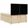 vidaXL Sommier &agrave; lattes de lit avec matelas Cr&egrave;me 160x200 cm Tissu