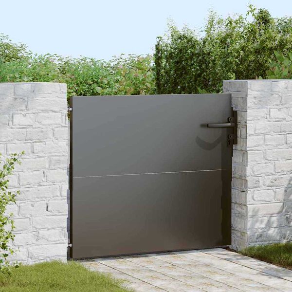 vidaXL Porte de Jardin Noir 85 x 100 cm Acier peint par poudre