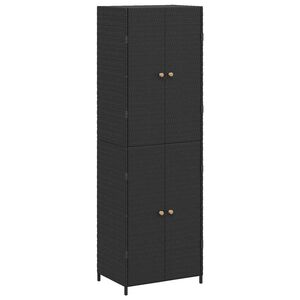 vidaXL Armoire de rangement de jardin Noir 59x40x180 cm R&eacute;sine tress&eacute;e