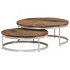 vidaXL Ensemble de table basse 2 pcs Bois de r&eacute;cup&eacute;ration et acier
